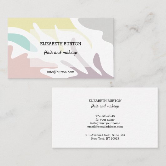 Visitekaartje met moderne achtergrond. (Voorkant / Achterkant)