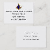 Visitekaartje met moderne stijl Masonic Lodge (Voorkant / Achterkant)