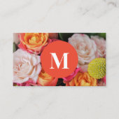 Visitekaartje met monogram en achtergrond. (Voorkant)