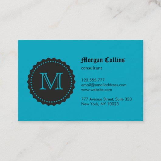 Visitekaartje met monogram en zegel (Voorkant)