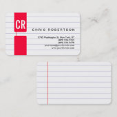 Visitekaartje met monogram geronde hoek gelijnd pa (Voorkant / Achterkant)