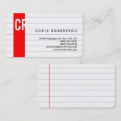 Visitekaartje met monogram geronde hoek gelijnd pa (Voorkant / Achterkant)