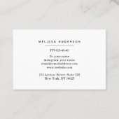 Visitekaartje met monogram in eenvoudige stijl. (Achterkant)