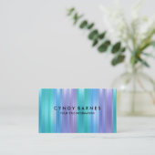 Visitekaartje met multigekleurd Stripe Sheen (Staand voorkant)