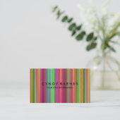 Visitekaartje met multigekleurd Stripe Sheen (Staand voorkant)