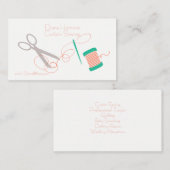 Visitekaartje met naalden en schroefdraad (Voorkant / Achterkant)