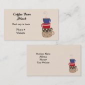 Visitekaartje met offiebekers stapelen (Voorkant / Achterkant)