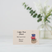 Visitekaartje met offiebekers stapelen (Staand voorkant)