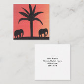 Visitekaartje met olifantensilhouetten (Voorkant / Achterkant)