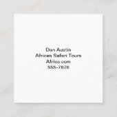 Visitekaartje met olifantensilhouetten (Achterkant)