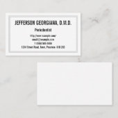 Visitekaartje met ondermaatse en duidelijke period (Voorkant / Achterkant)