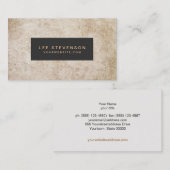 Visitekaartje met ouderdom en robuuste  stijl (Voorkant / Achterkant)