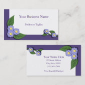 Visitekaartje met papieren Violet Floral (Voorkant / Achterkant)