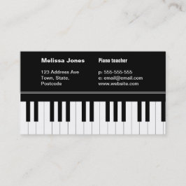 Visitekaartje met pianotoetsenbord