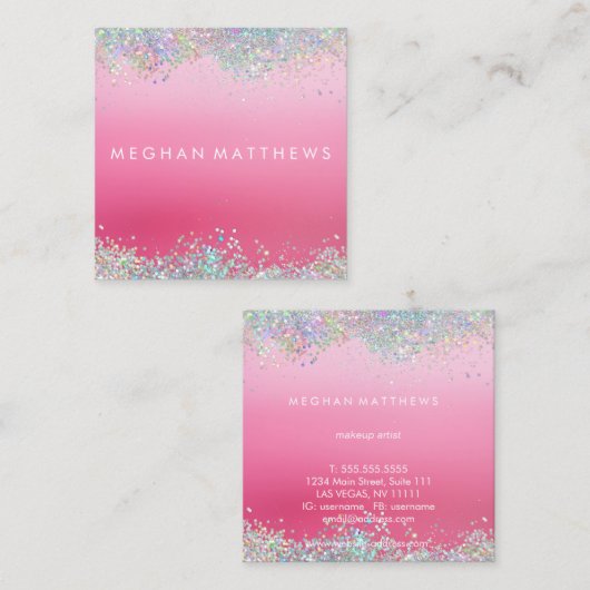 Visitekaartje met pierkant piertje voor de schoonh (Voorkant / Achterkant)