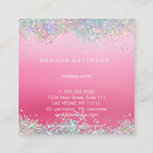 Visitekaartje met pierkant piertje voor de schoonh (Achterkant)