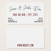 Visitekaartje met plaats voor twee namen (Voorkant /achterkant)