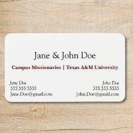 Visitekaartje met plaats voor twee namen