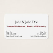 Visitekaartje met plaats voor twee namen (Voorkant)