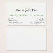 Visitekaartje met plaats voor twee namen (Voorkant /achterkant)