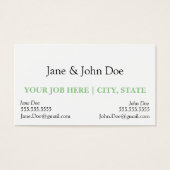 Visitekaartje met plaats voor twee namen (Voorkant)