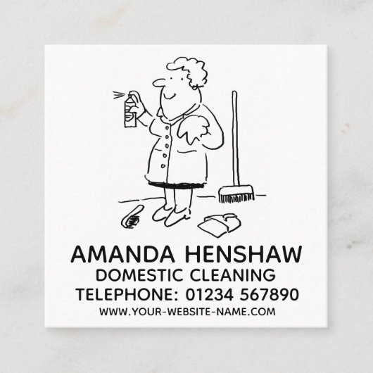 Visitekaartje met promotieplein voor huishoudelijk (Voorkant)