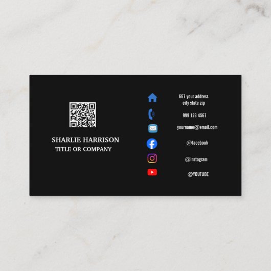 Visitekaartje met QR-code (Achterkant)