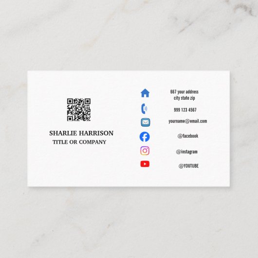 Visitekaartje met QR-code (Achterkant)