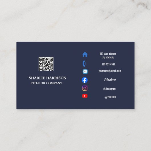 Visitekaartje met QR-code (Achterkant)
