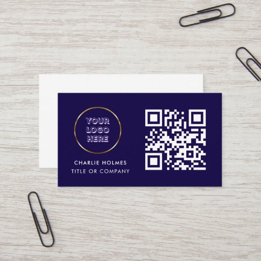 Visitekaartje met QR-code (Voorkant / Achterkant in situ)