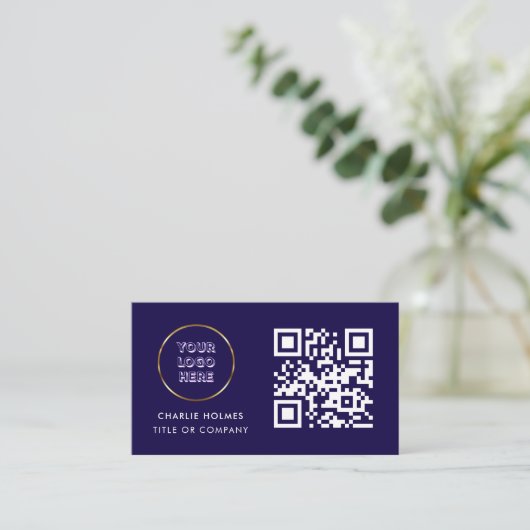 Visitekaartje met QR-code (Staand voorkant)