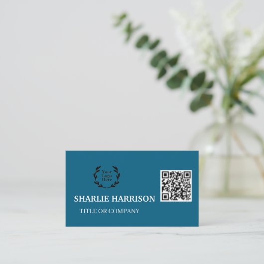 Visitekaartje met QR-code (Staand voorkant)