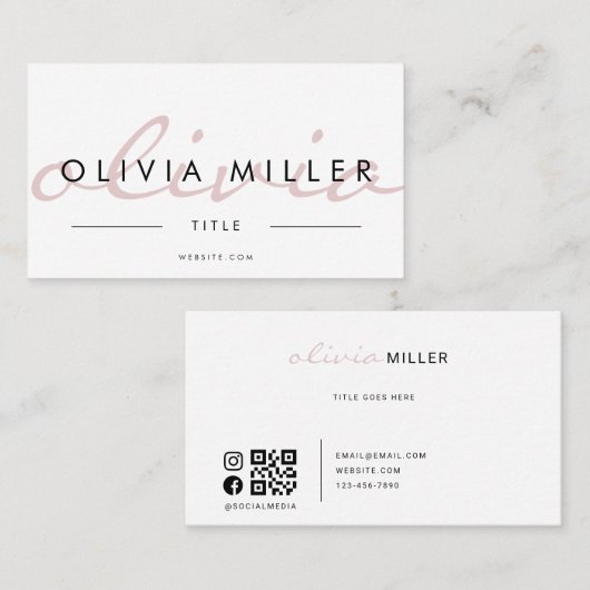 Visitekaartje met QR-code achterzijde (Voorkant / Achterkant)