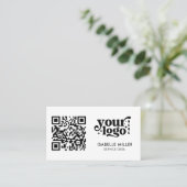 Visitekaartje met QR-code | Eenvoudig modern ontwe (Staand voorkant)