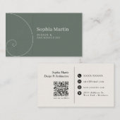Visitekaartje met QR-code en Gulden Snede Sage (Voorkant / Achterkant)