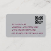 Visitekaartje met QR-code | Grijze moderne vormgev (Achterkant)