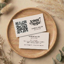 Visitekaartje met QR-code | Modern Beige Design