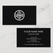 Visitekaartje met QR-code | Modern zwart ontwerp (Voorkant / Achterkant)