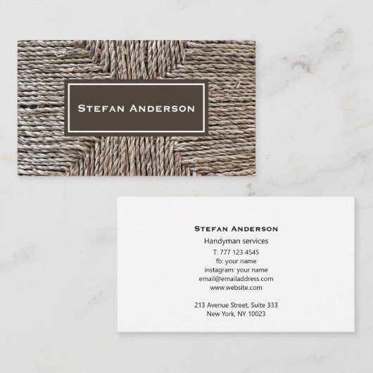 Visitekaartje met raattextuur (Voorkant / Achterkant)