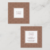 Visitekaartje met retro schelppatroon. (Voorkant / Achterkant)