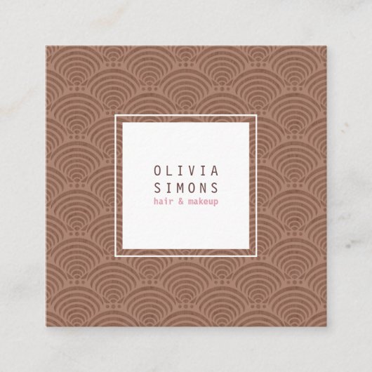 Visitekaartje met retro schelppatroon. (Voorkant)