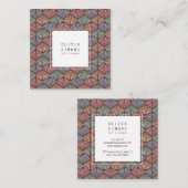 Visitekaartje met retro schelppatroon. (Voorkant / Achterkant)