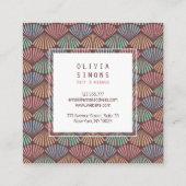 Visitekaartje met retro schelppatroon. (Achterkant)