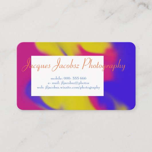 Visitekaartje met Retro Tie Dye Background (Voorkant)