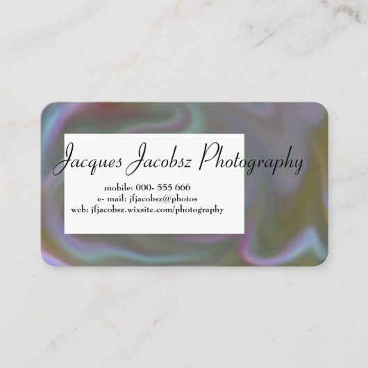 Visitekaartje met Retro Tie Dye Background (Voorkant)