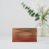 Visitekaartje met rode en koperstreep (Staand voorkant)