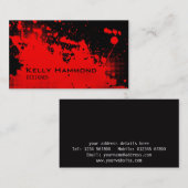 Visitekaartje met rode grunge (Voorkant / Achterkant)