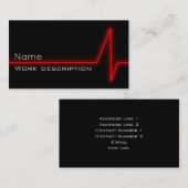 Visitekaartje met rode puls (Voorkant / Achterkant)