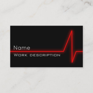 Visitekaartje met rode puls