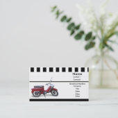 Visitekaartje met rode scooter (Staand voorkant)